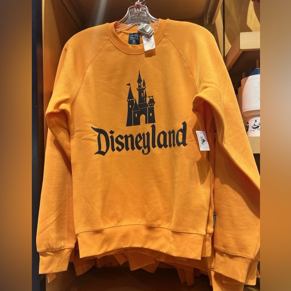 3XL - Disneyland 70th Anniversary Vault Collection Castle Orange Crew Sweatshirt